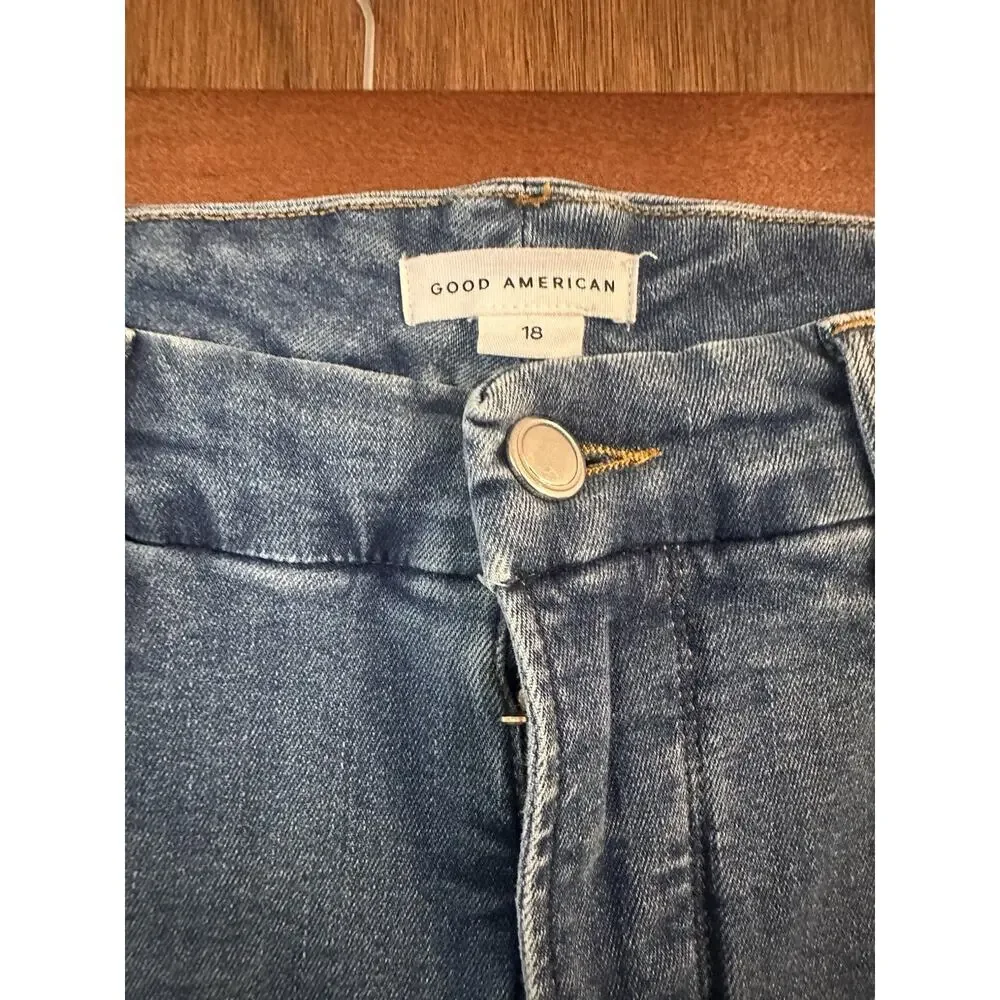 Good American Sz18 High Rise 98.5% Organic Cotton Style:GPSTSR873T Blue Jean - Picture 2 of 7